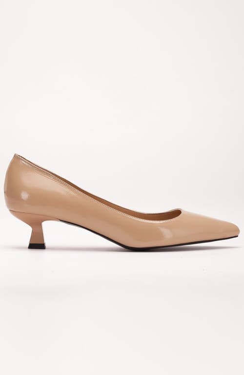 Forever & Always Shoes Helly Kitten Heel Leather Stiletto Pumps