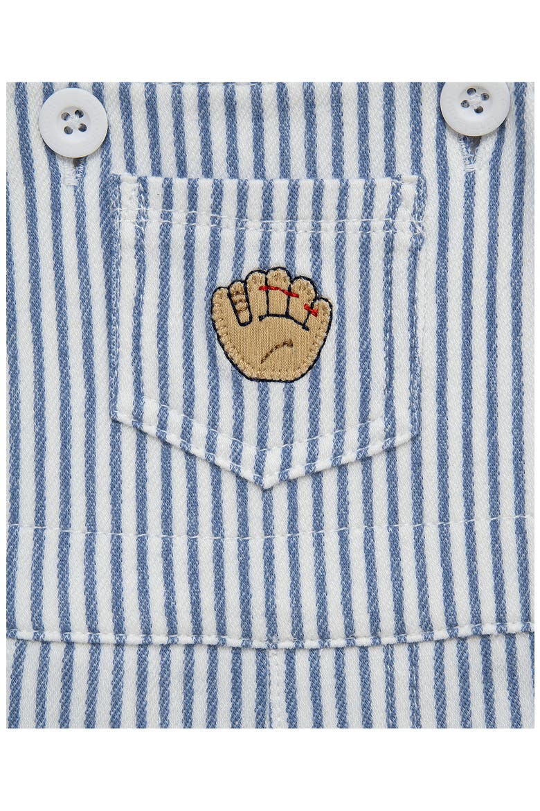 Baseball T-Shirt & Shortalls Set, Alternate, color, BLUE STRIPE