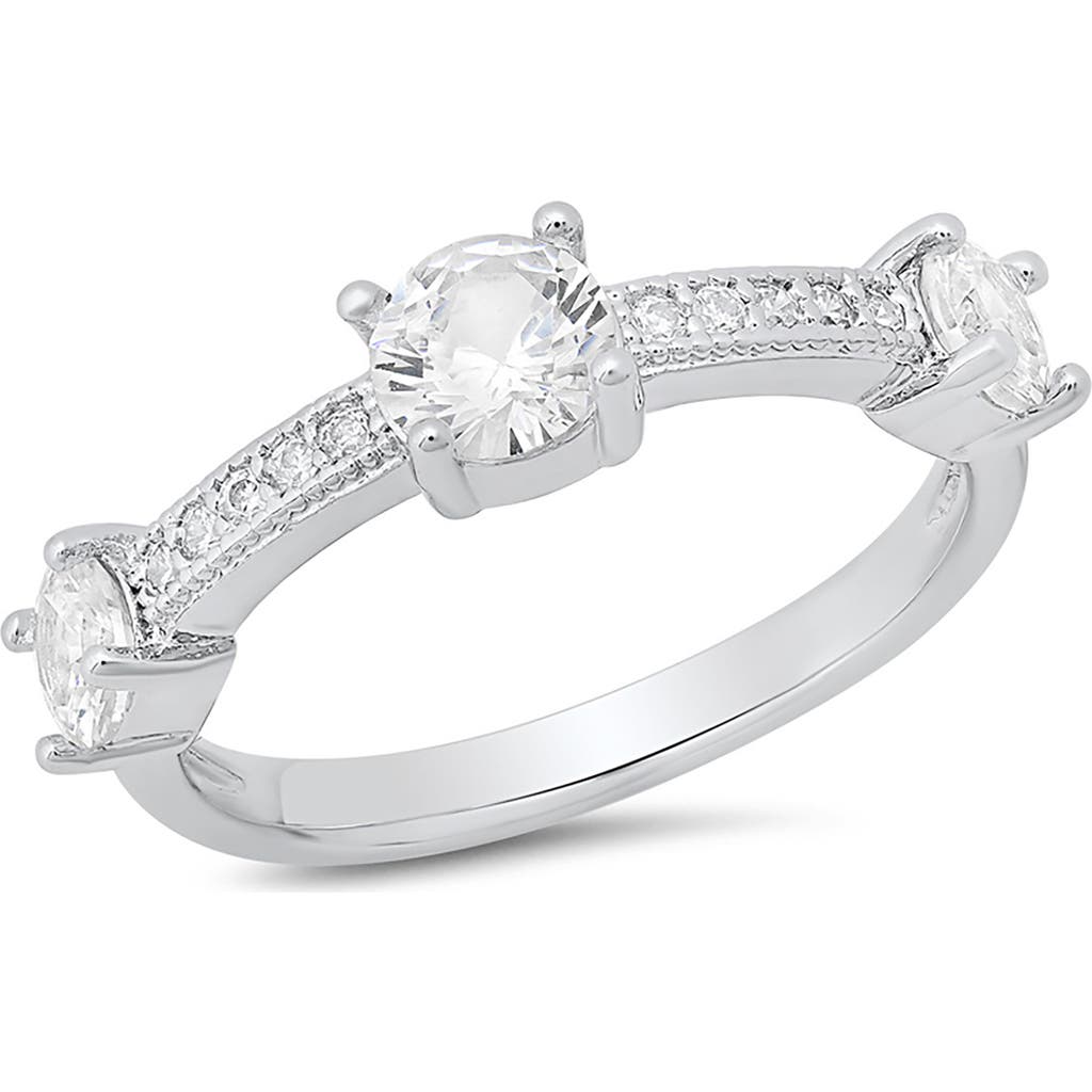 Hmy Jewelry Simulated Diamond Heart Pavé Ring In White
