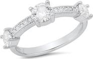 HMY JEWELRY Simulated Diamond Heart Pavé Ring