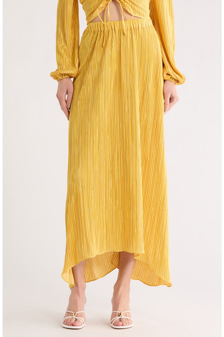 Gwendolyn Stripe Maxi Skirt, Main, color, DAISY YELLOW PLEATED
