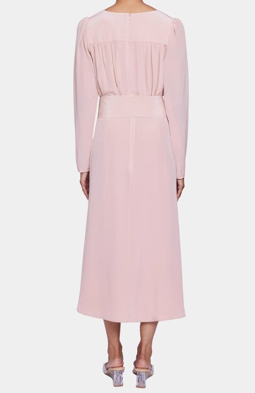 Santorelli Tessa Long Sleeve Midi Fit And Flare Dress In Pink