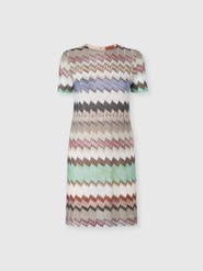 Missoni Short-sleeve Viscose Lamé Mini Dress