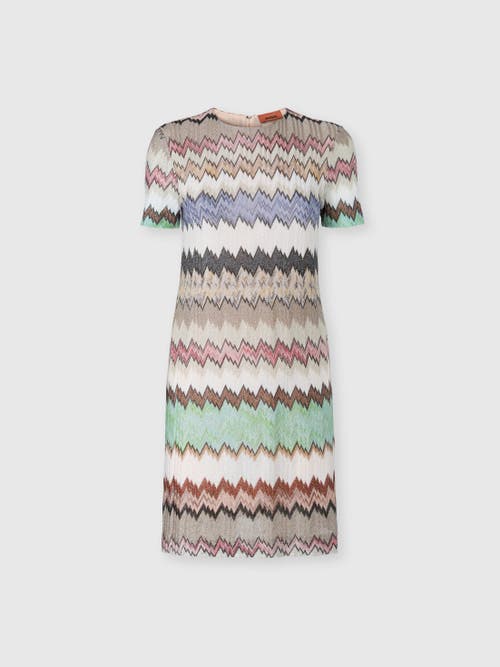 Missoni Mini Dress In Viscose Lamé With Short Sleeves in Multicoloured at Nordstrom, Size 38