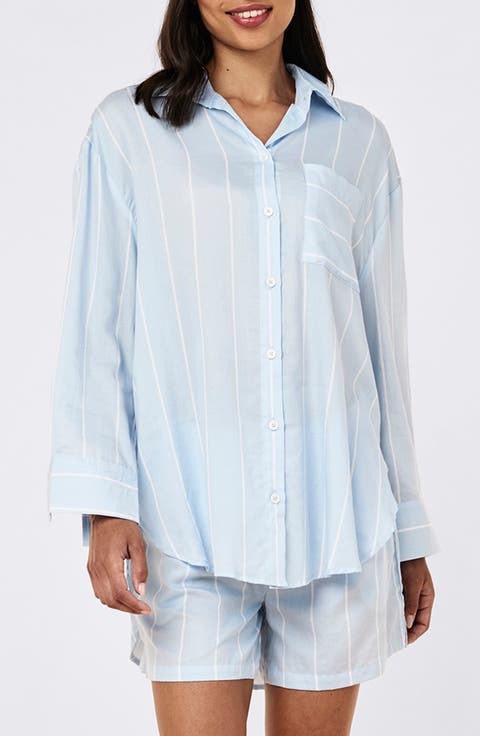 Striped Cotton Sateen Pajamas
