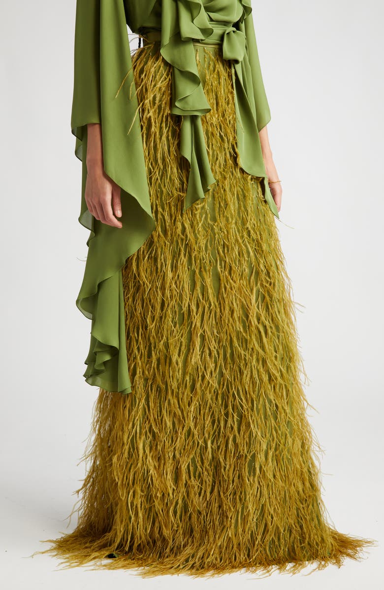 ALIETTE Feather Maxi Skirt, Alternate, color, 