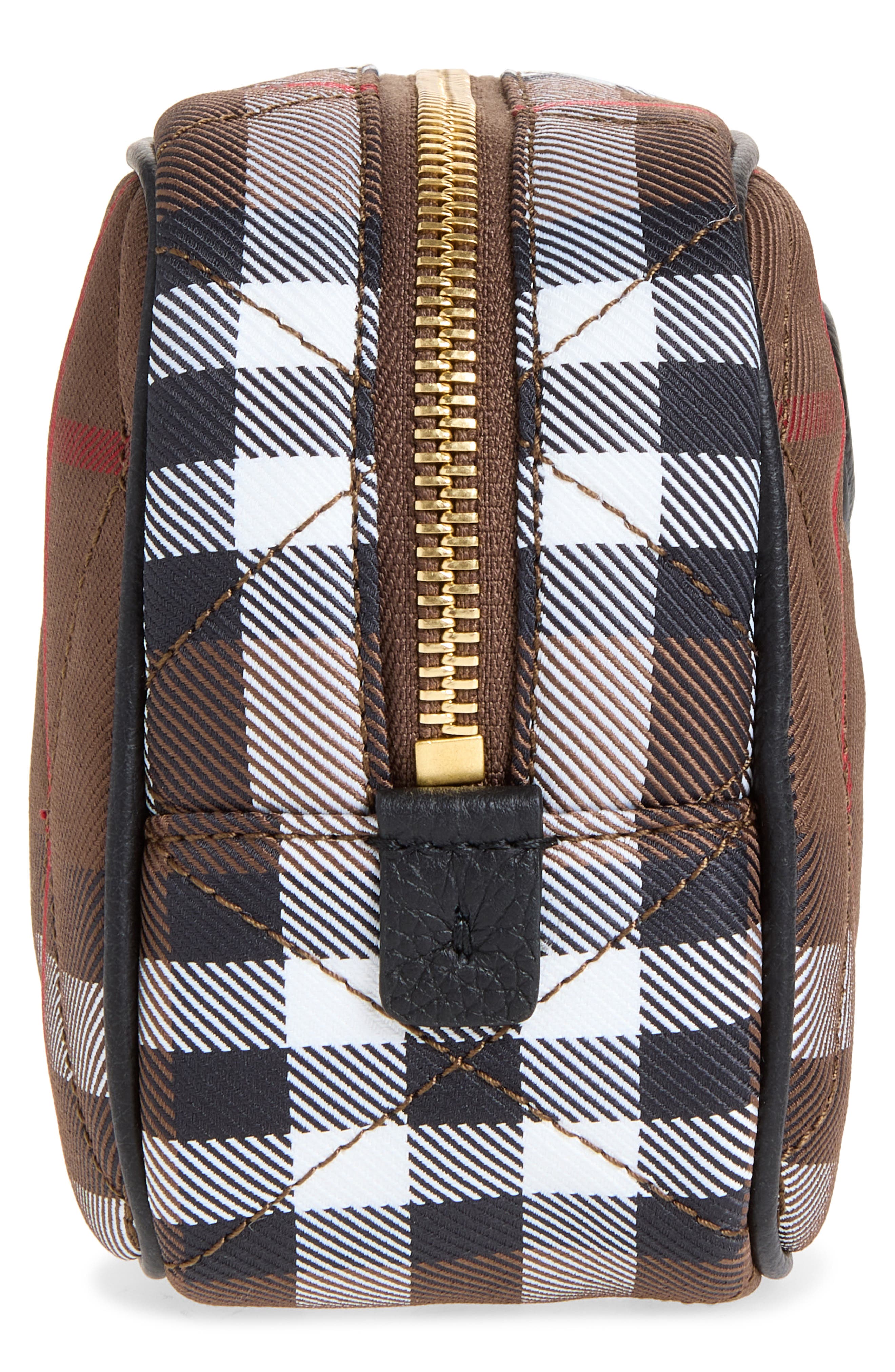 Horseshoe Quilted Nylon Pouch, Alternate, color, CHOCOLATE BROWN