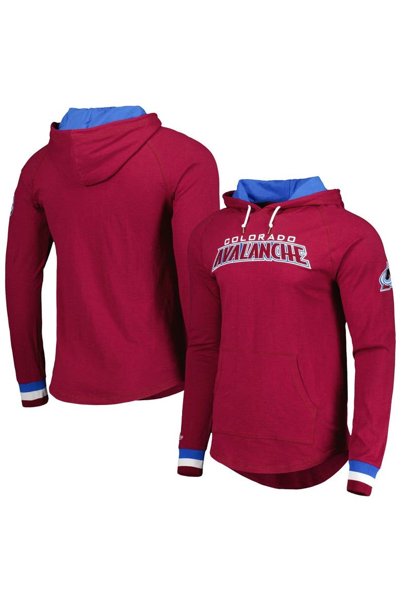 Men's Mitchell & Ness Burgundy Colorado Avalanche Legendary Slub Hoodie Long Sleeve T-Shirt, Main, color, Burgundy