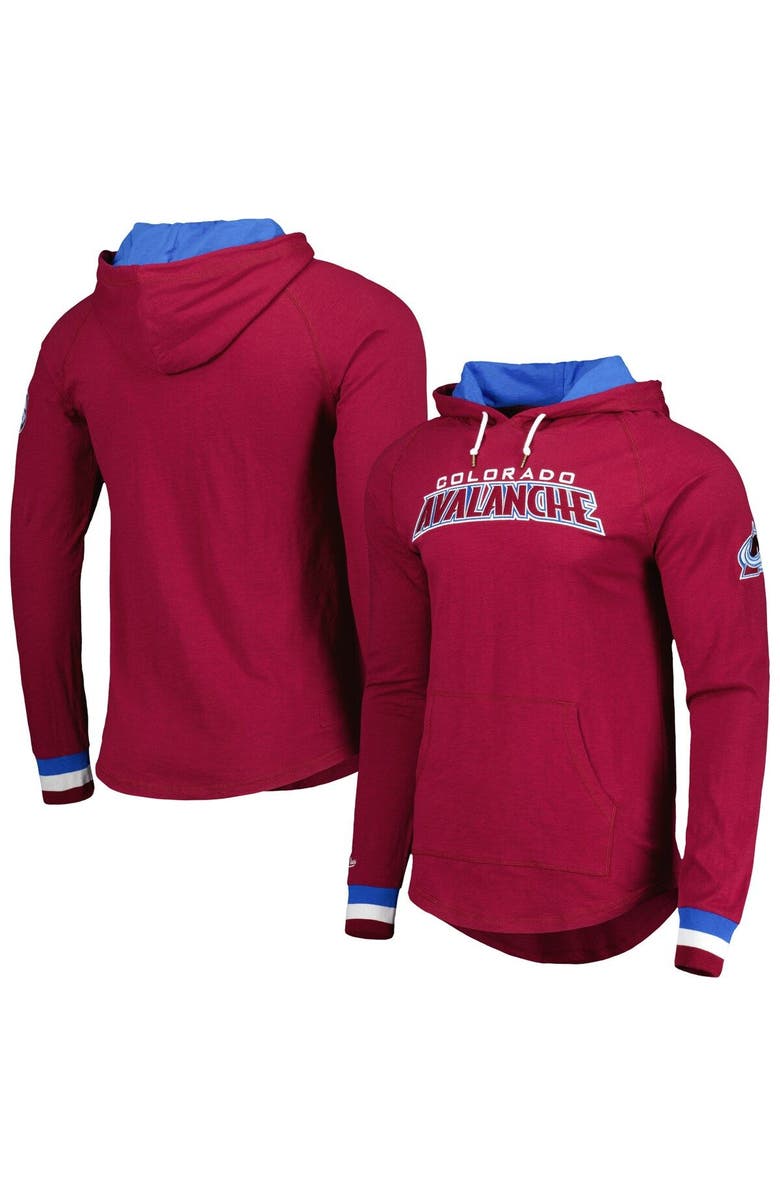 Mitchell & Ness Men's Mitchell & Ness Burgundy Colorado Avalanche Legendary Slub Hoodie Long Sleeve T-Shirt, Main, color,