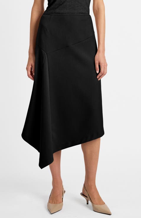 Myna Asymmetrical Midi-Length Skirt