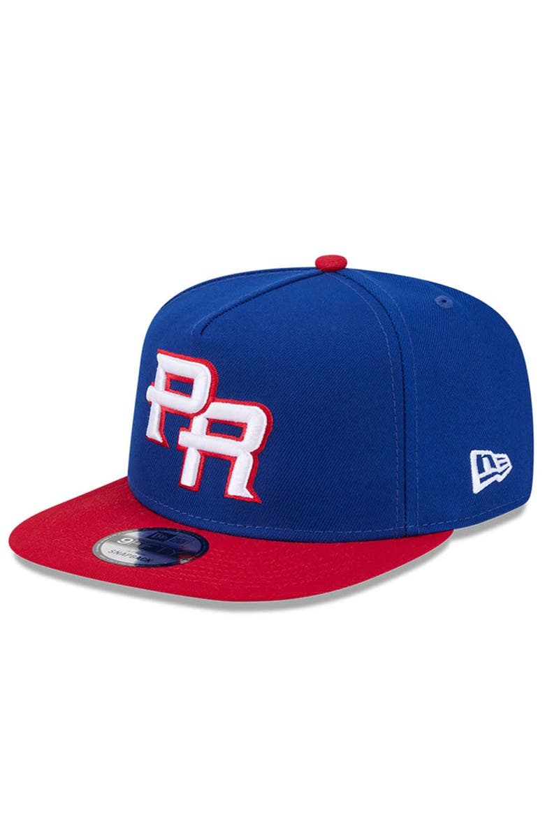 New Era Men's New Era  Blue/Red Puerto Rico Baseball 2026 World Baseball Classic 9FIFTY A-Frame Snapback Hat, Alternate, color, Blue