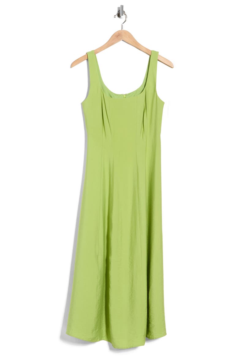 Sleeveless A-Line Midi Dress, Main, color, HERBAL GREEN