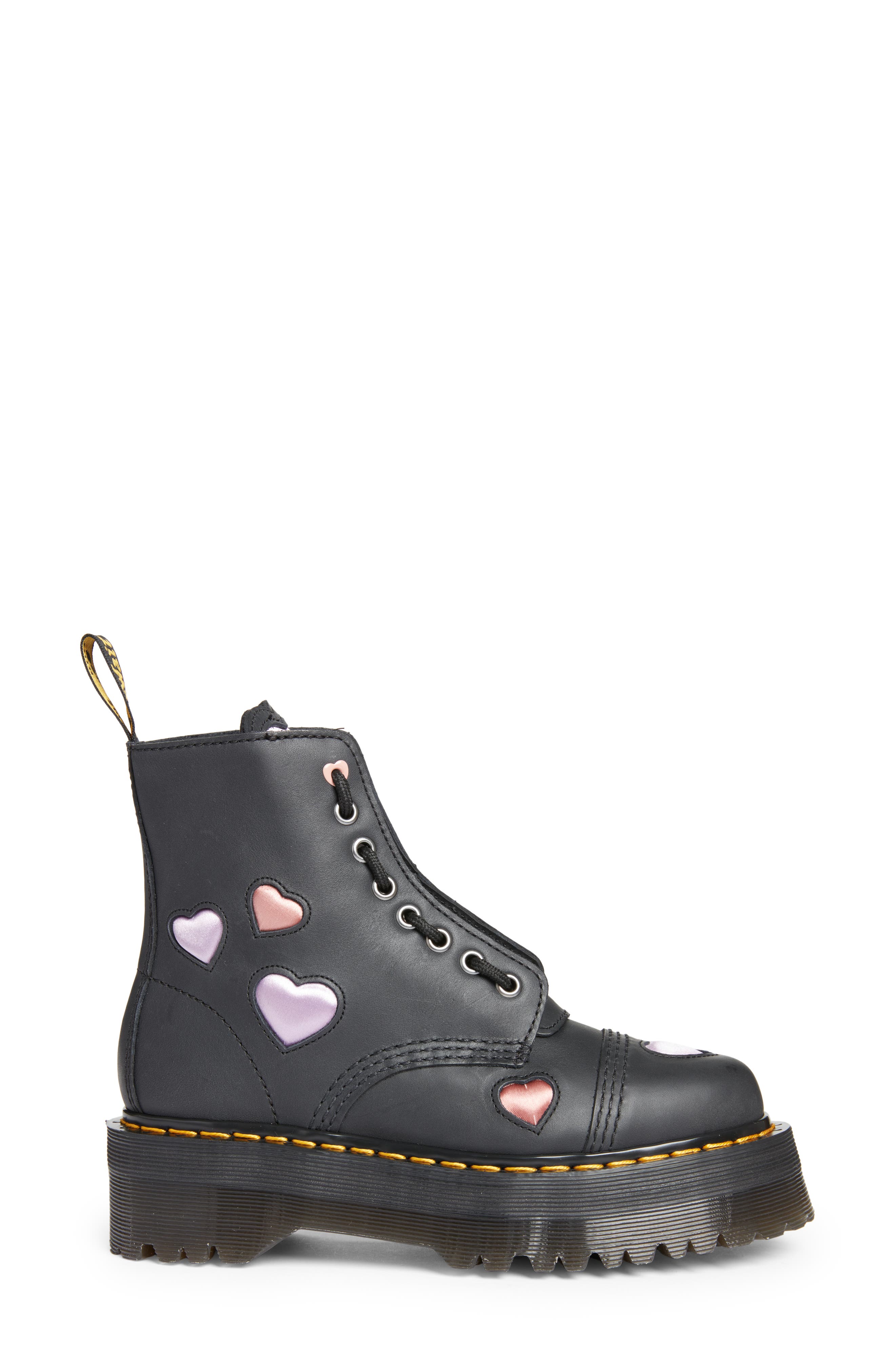 Dr. Martens Sinclair Hearts Platform Boot, Alternate, color, 