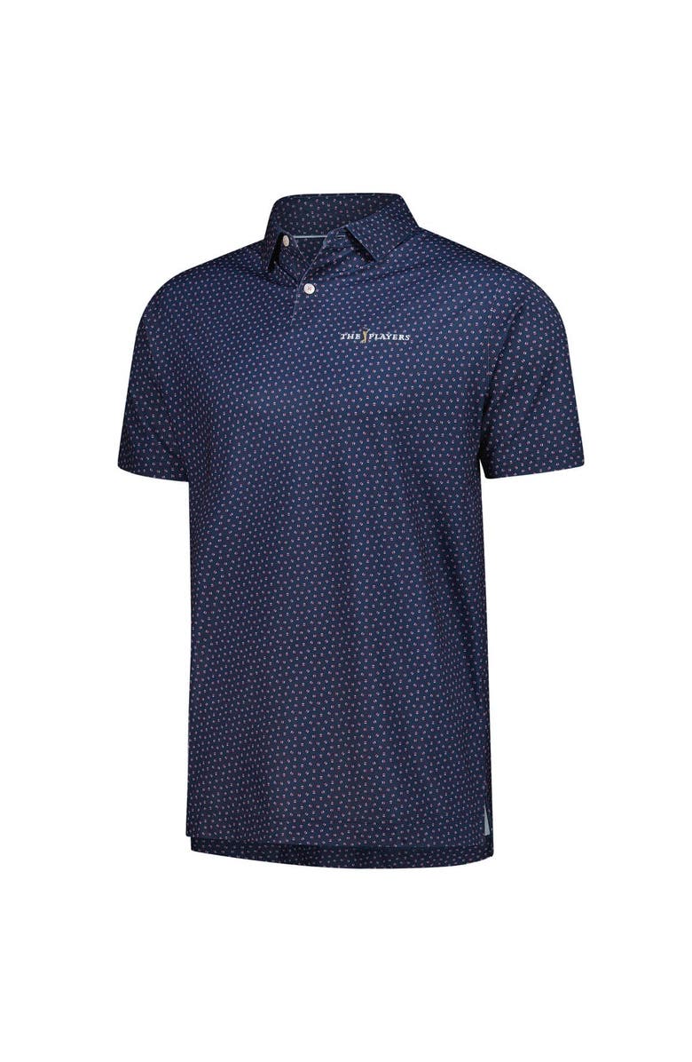 FOOTJOY Men's FootJoy  Navy THE PLAYERS ProDry Bounce Print Stretch Pique Polo, Alternate, color, Navy