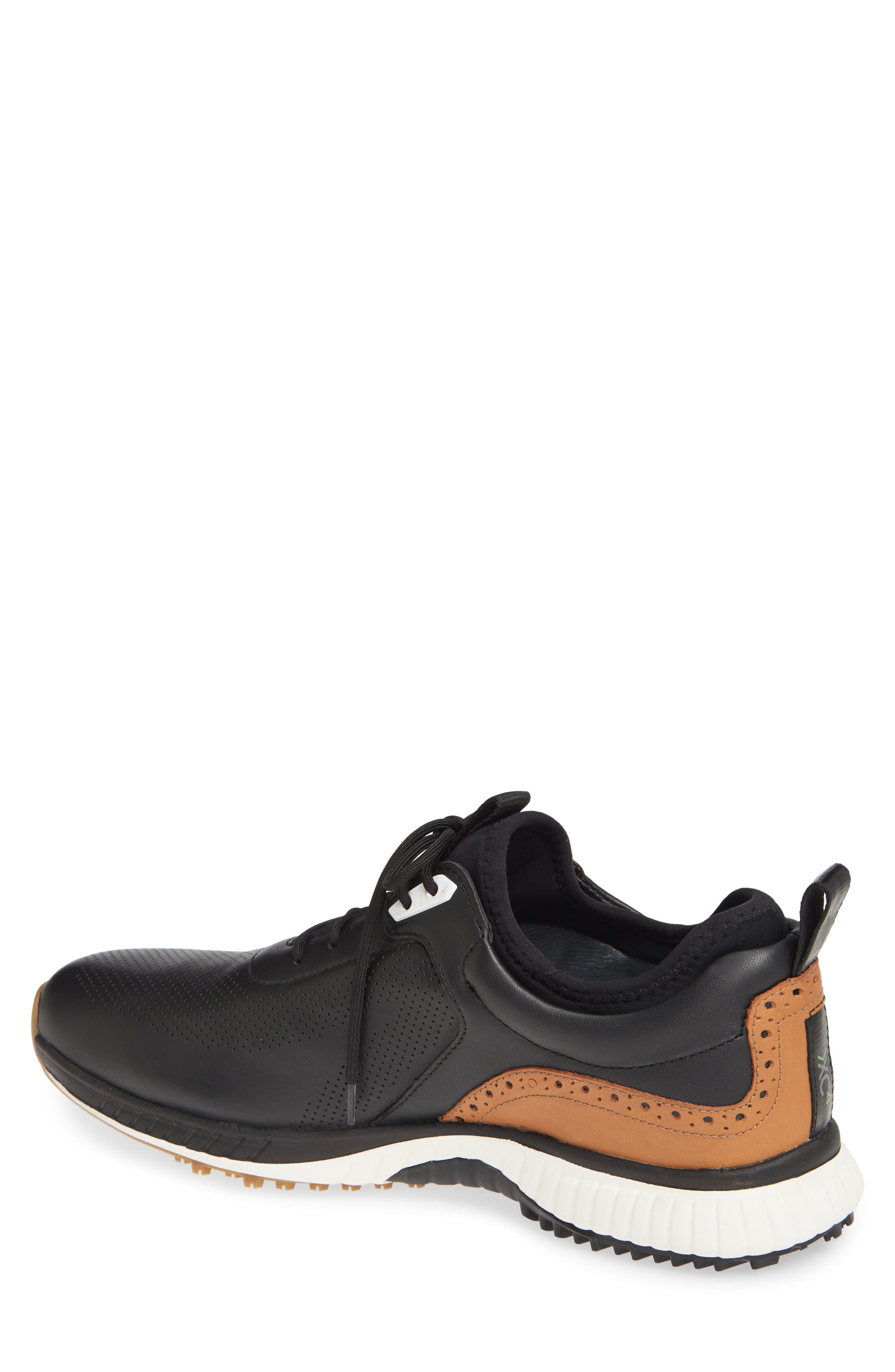 Johnston & Murphy H-1 Luxe Waterproof Golf Shoe, Alternate, color, Black Waterproof