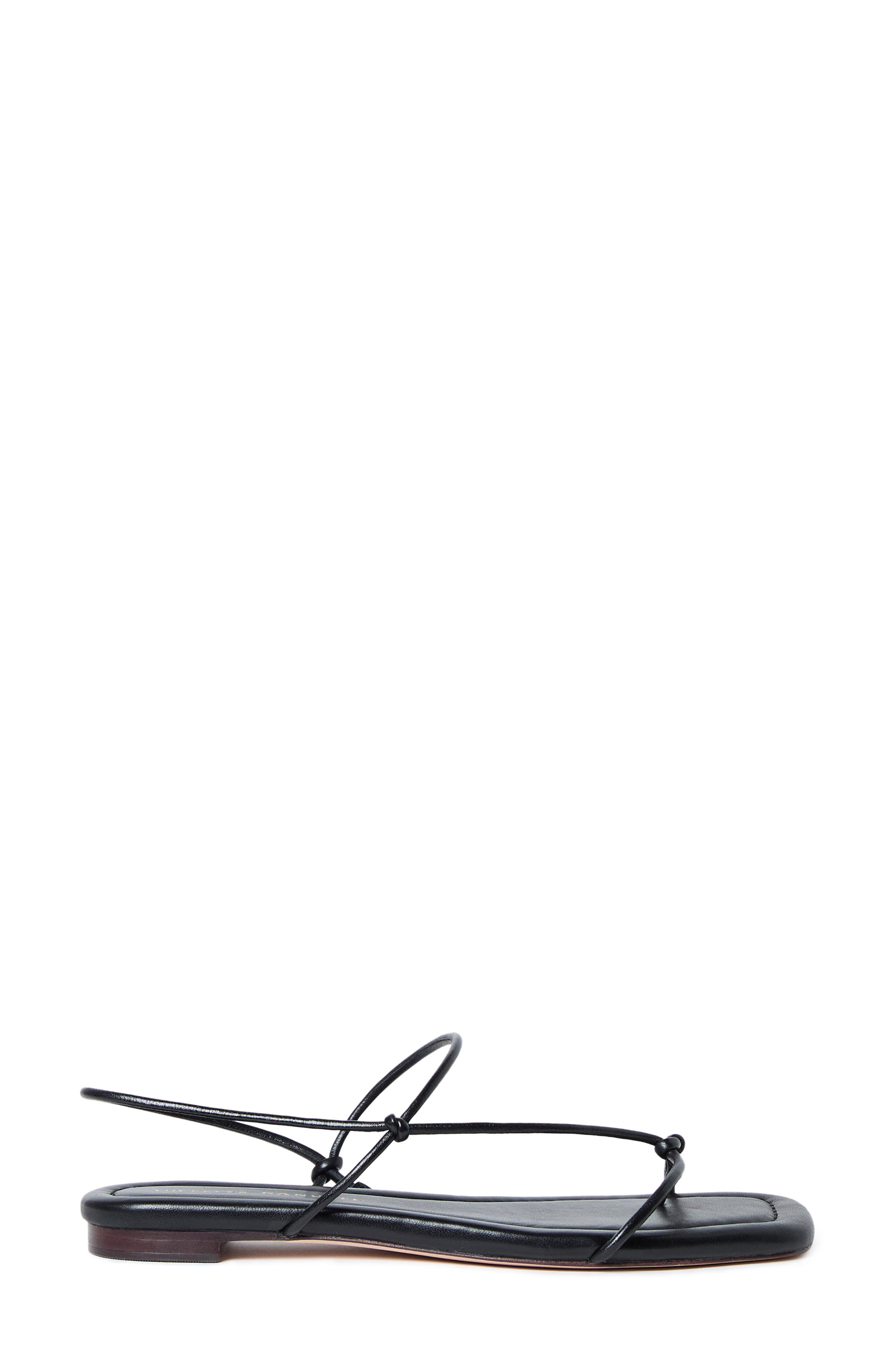 Loeffler Randall Eleanor Strappy Flat Leather Sandal, Alternate, color, Black