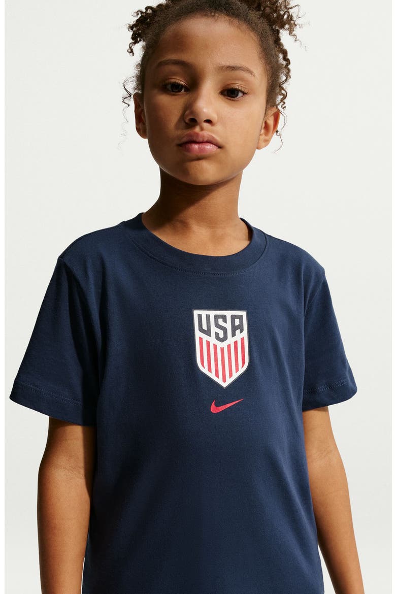 Kids' USMNT Crest Cotton Graphic T-Shirt, Alternate, color, MIDNIGHT NAVY