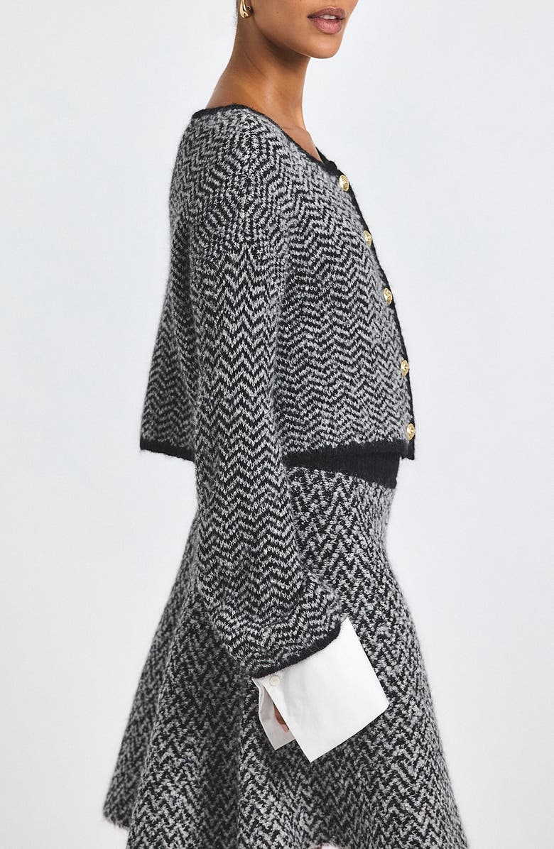 Derek Lam 10 Crosby Sabine Crop Cardigan, Alternate, color, Black/ White