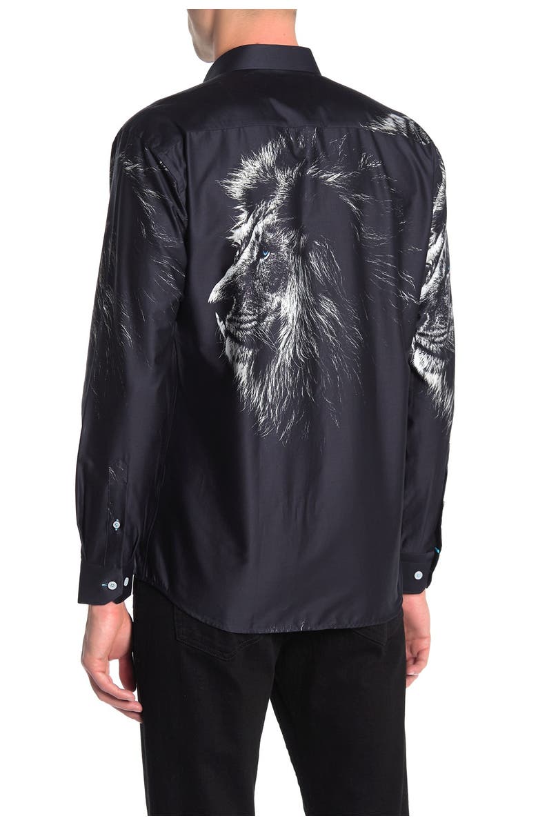 Maceoo Fibonacci Lion Face Shaped Fit Shirt, Alternate, color, Black