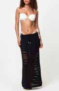 LSPACE Tula Semisheer Cotton Open Stitch Cover-Up Skirt