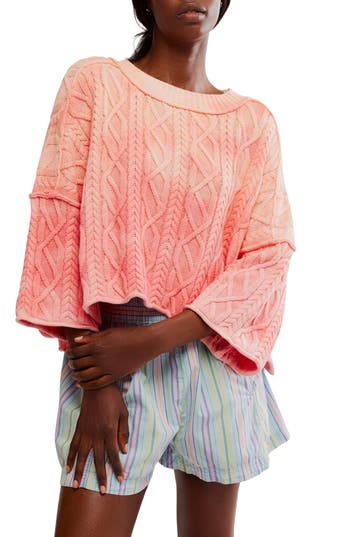 Free People Washed Ashore Cable Stitch Cotton Sweater