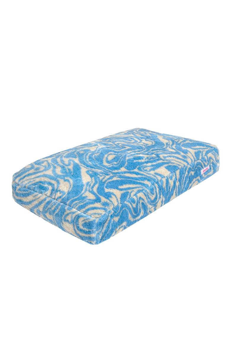 MabelDesigner Modern Ultra Soft Reversible Plush Rectangular Pet Bed with Washable Cover, Alternate, color, Blue/Cream