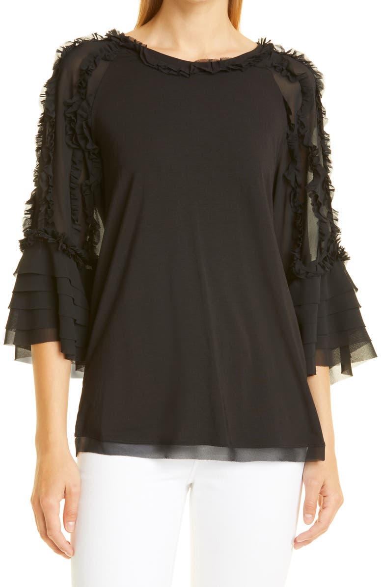 KOBI HALPERIN Aliza Tiered Sleeve Tunic Top, Main, color, 