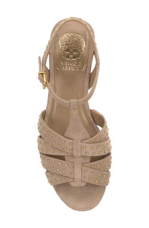 Vince Camuto Chaya Studded Gladiator Sandal In Brown