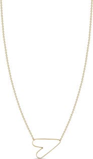 Zoë Chicco Tiny Open Horizontal Heart Pendant Necklace