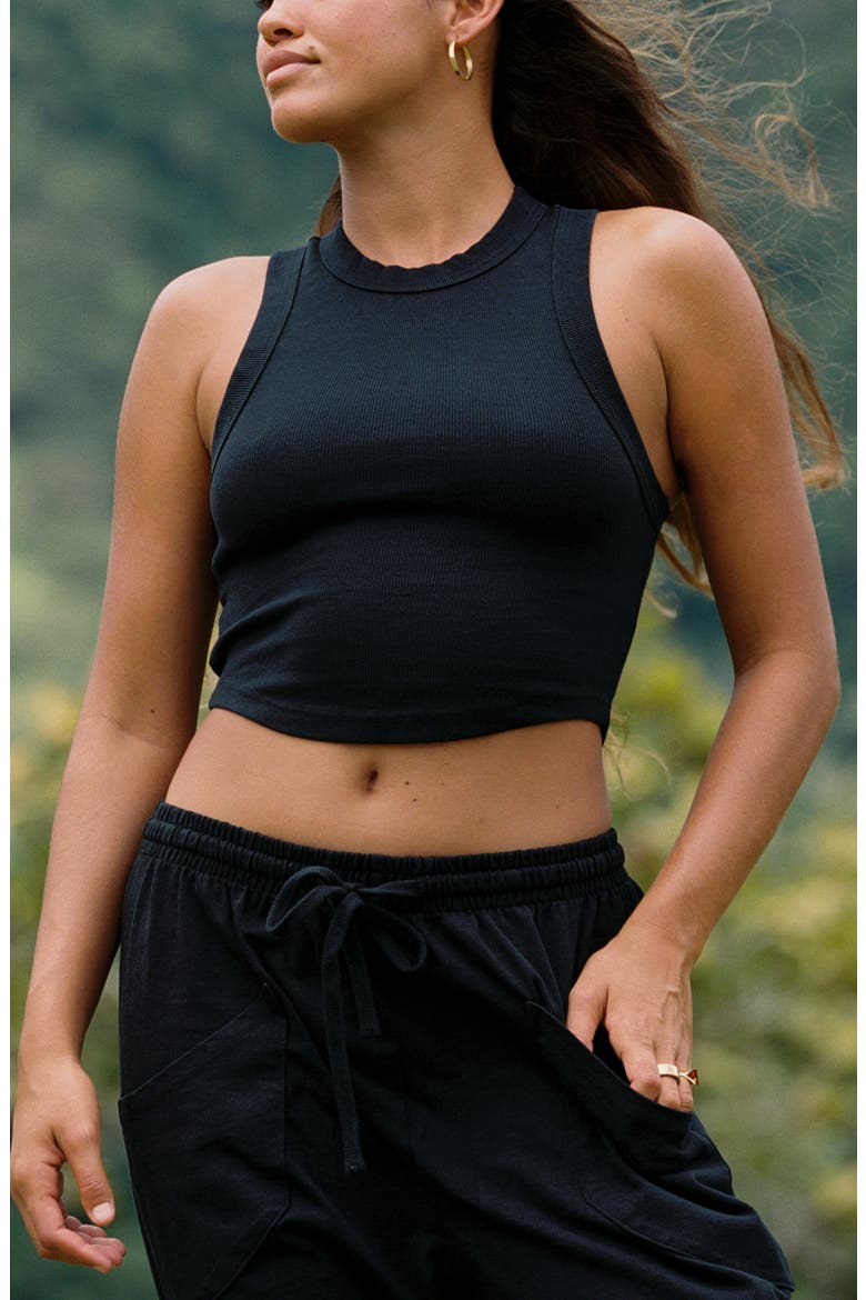 Daybreak Essential Crop Tank, Alternate, color, BLACK