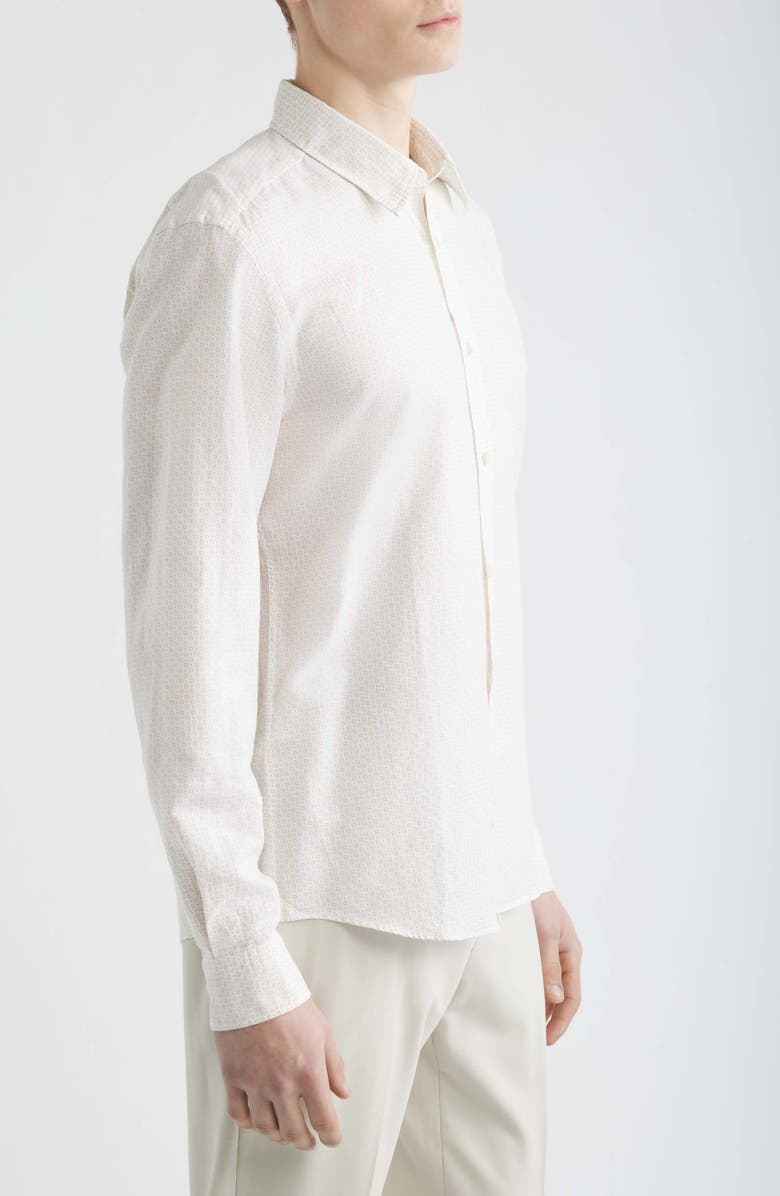 BOSS Liam Regular Fit Linen & Cotton Button-Up Shirt, Alternate, color, White