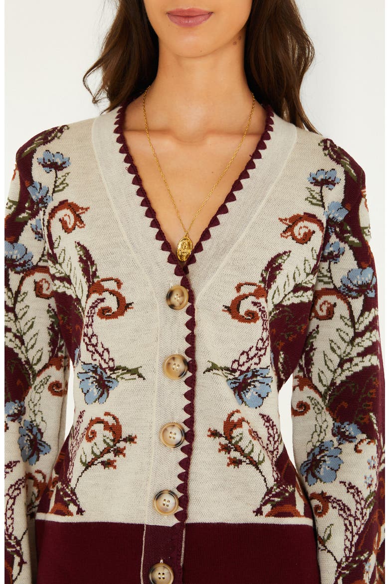 Millena Cardigan, Alternate, color, MILLENA BURGUNDY