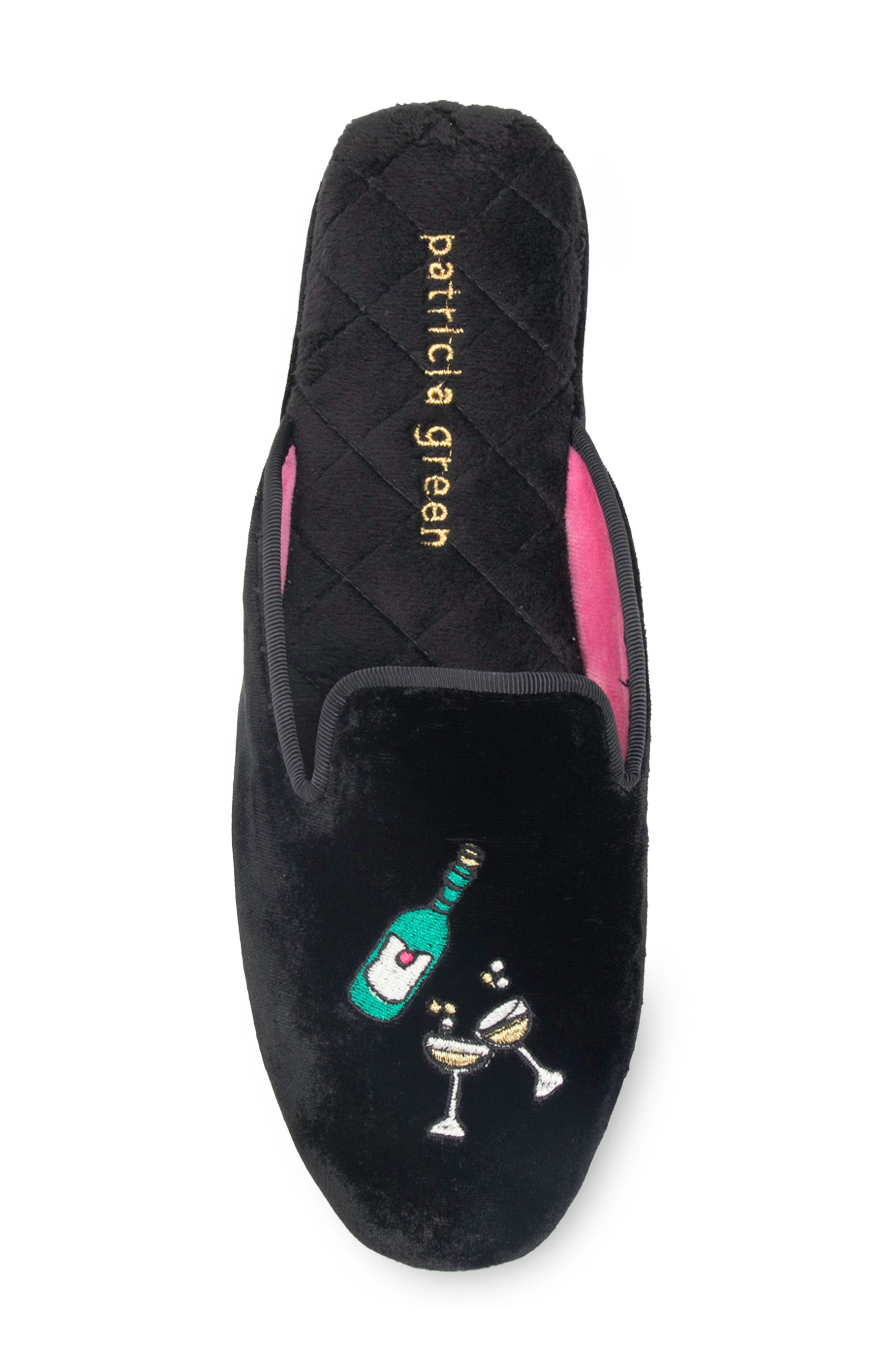 patricia green Champagne Embroidered Slipper, Alternate, color, Black