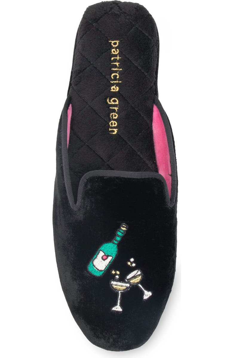 patricia green Champagne Embroidered Slipper, Alternate, color, Black