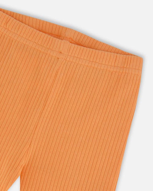 Deux Par Deux Baby Girl's Printed Organic Cotton Dress And Solid Leggings Set Orange And Purple In Purple With Pear Seeds