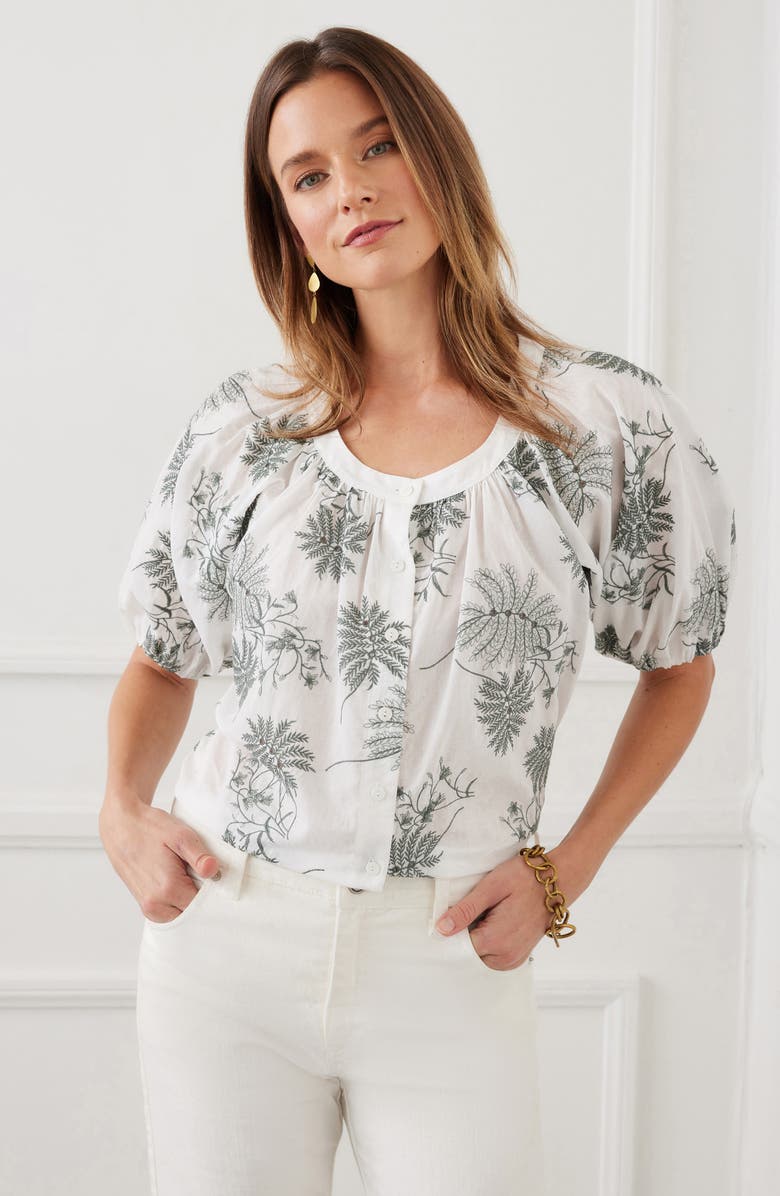 Karen Kane Embroidered Eyelet Peasant Blouse, Alternate, color,