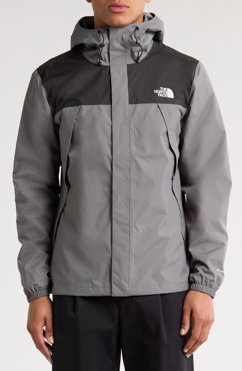 The North Face Antora Rain Jacket, Alternate, color, Smoked Pearl Tnf Bla