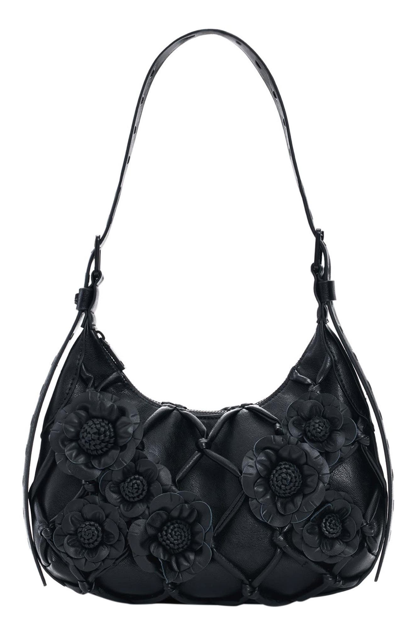 Desigual Floral Faux Leather Shoulder Bag, Main, color, 