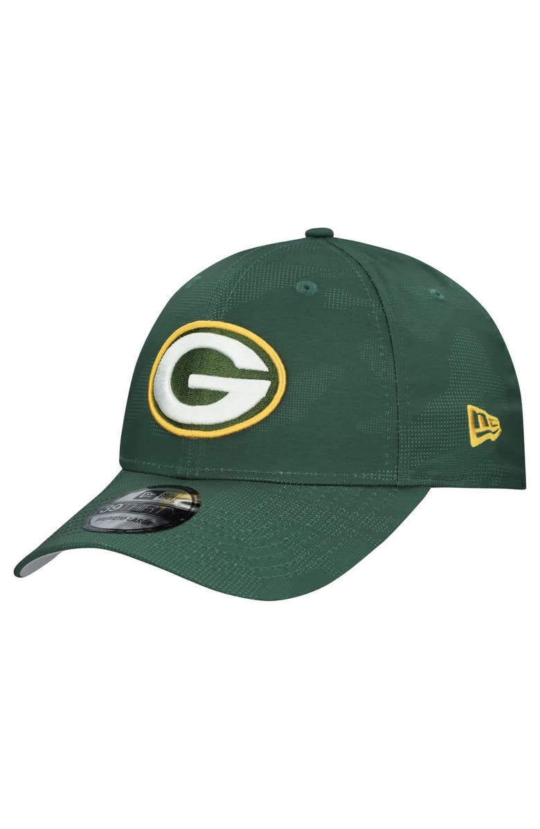 New Era Men's New Era Green Green Bay Packers Tonal Camo 39THIRTY Stretch Fit Hat, Main, color, Green