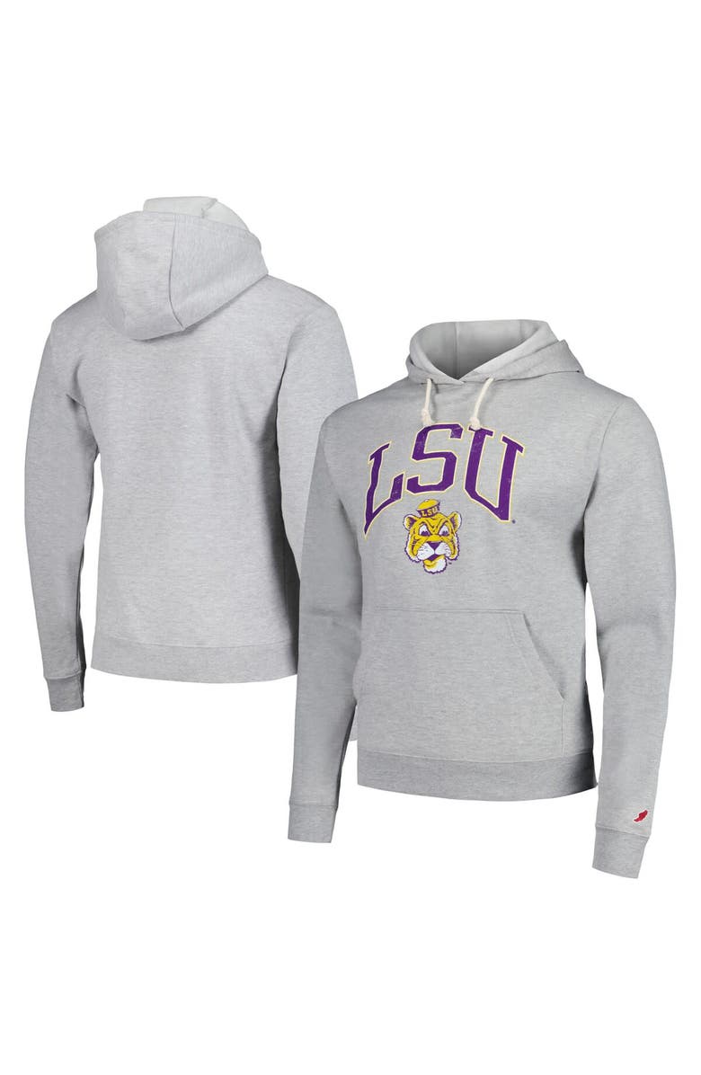 LEAGUE COLLEGIATE WEAR Men's League Collegiate Wear  Heather Gray LSU Tigers Tall Arch Essential Pullover Hoodie, Main, color, Heather Gray