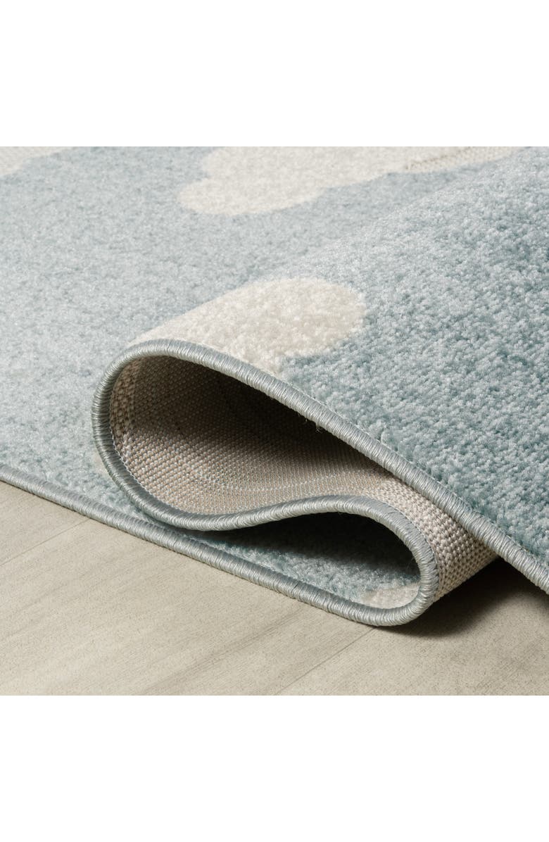 JONATHAN Y Hedwig High-Low Youth Cloud Scandi Indoor/Outdoor Area Rug, Alternate, color, Blue/Ivory