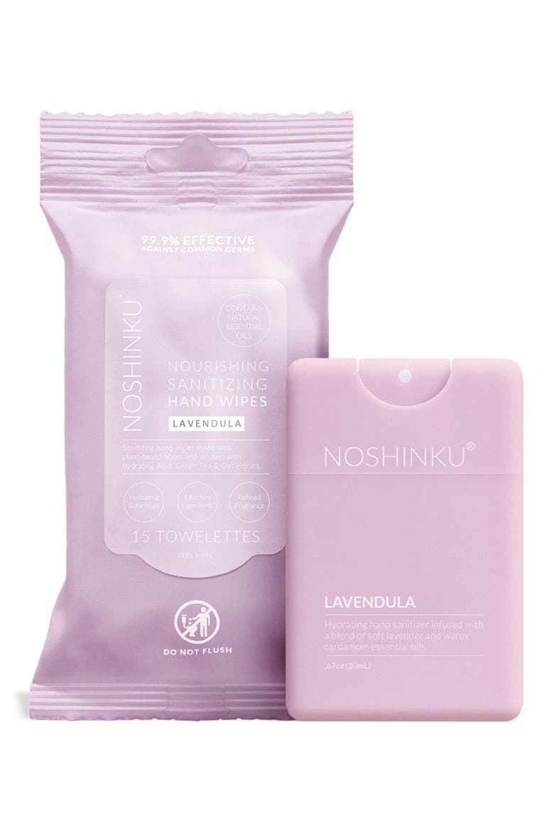 Lavendula Nourishing Sanitizing Spray & Wipes Clean Travel Set (Nordstrom Exclusive), Main, color, LAVENDULA