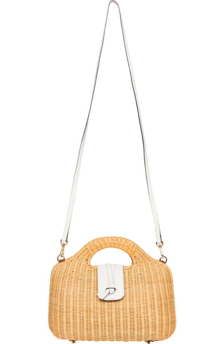 Rafe New York Gen Cut Out Handle Clutch, Alternate, color, White / Natural