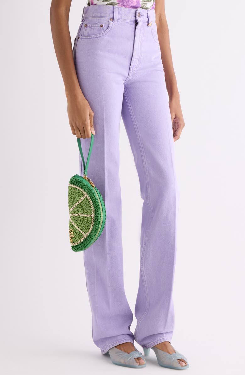 Chloé Tropicus Crocheted Wristlet, Alternate, color, Conifer Green