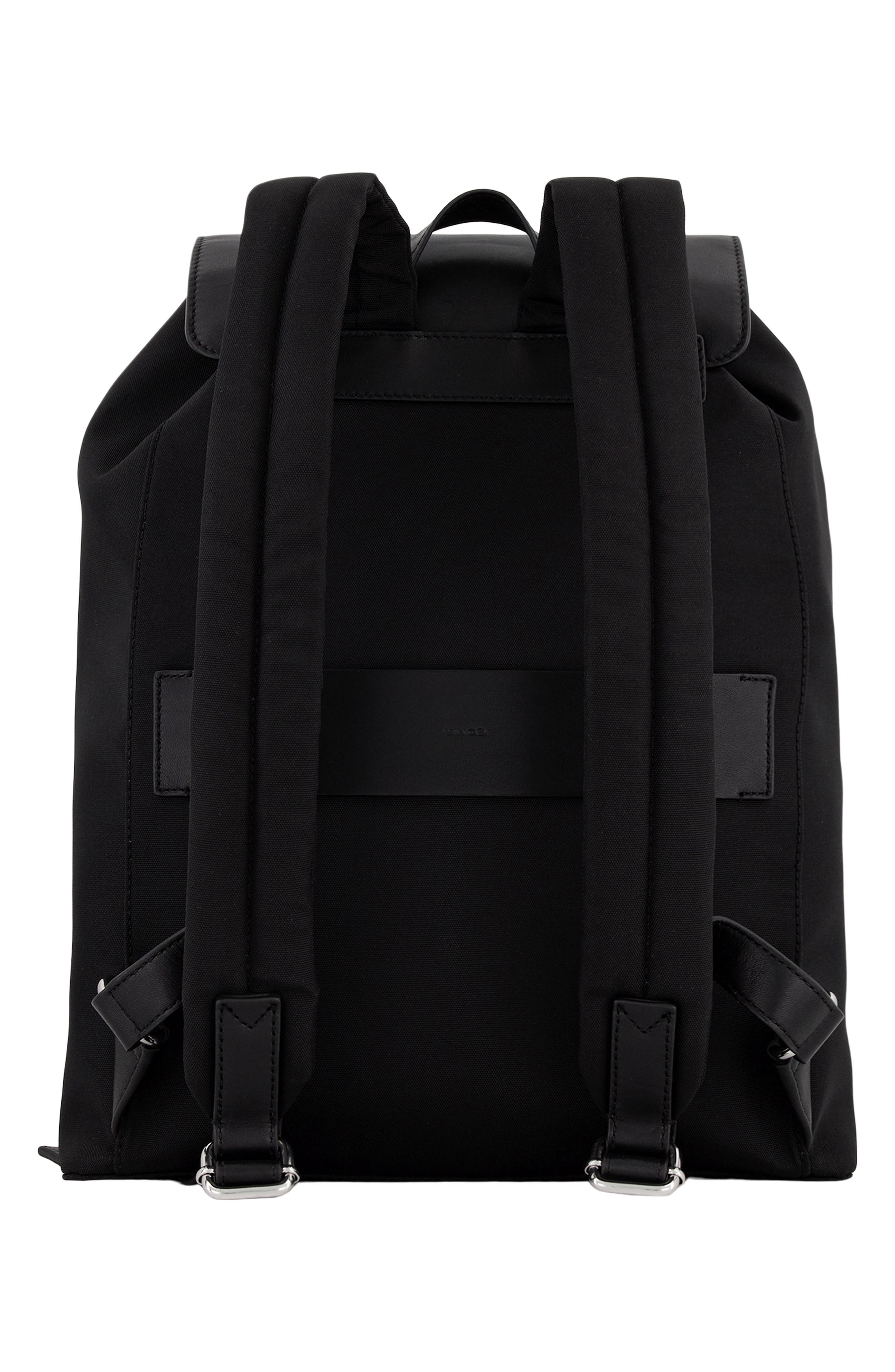 Vince Drayton Leather 
Nylon Flap Backpack, Alternate, color, Black