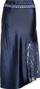 Damson Madder Elea Satin and Lace Midi Skirt
