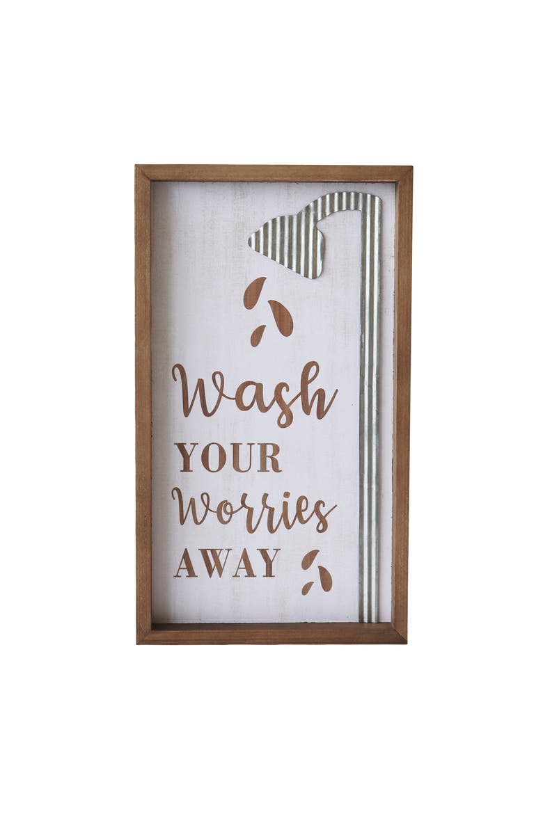 Wash Your Worries Away Sign, Main, color, White