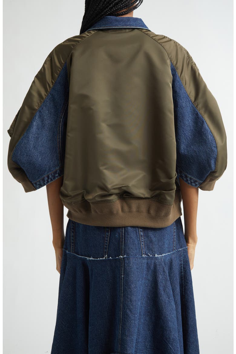 Denim & Nylon Mixed Media Jacket, Alternate, color, BLUE/ DARK KHAKI