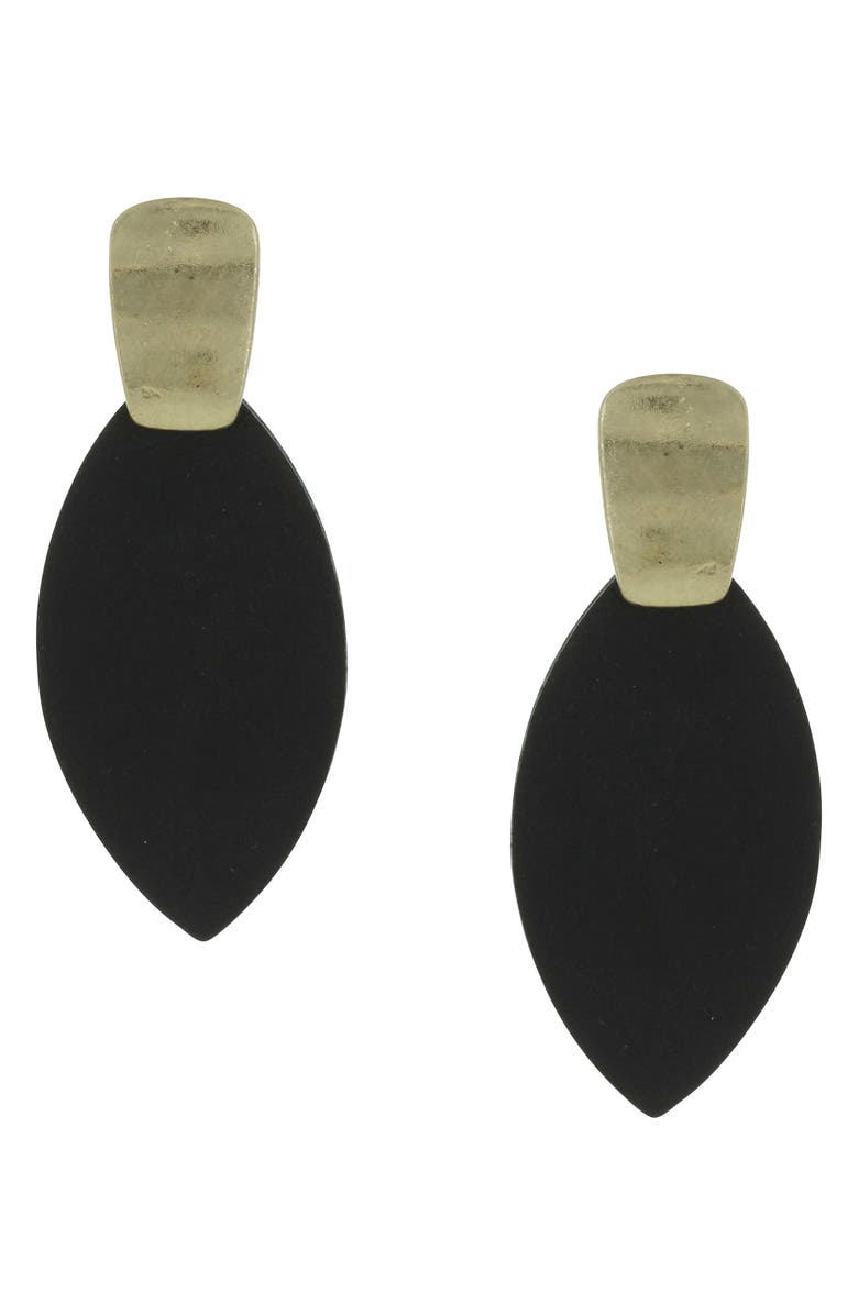 OLIVIA WELLES Mila Teardrop Faux Leather Earrings, Main, color, 