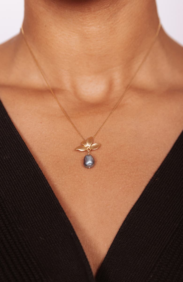 Set & Stones Maeve Freshwater Pearl Pendant Necklace, Alternate, color, Gold / Peacock